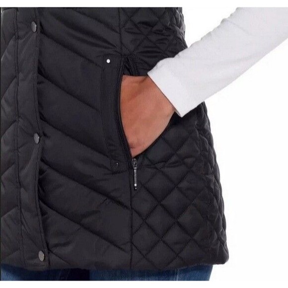 NWT Weatherproof Quilted Vest Jacket Full Zip W/ Zip Pockets Black Medium - Picture 4 of 4